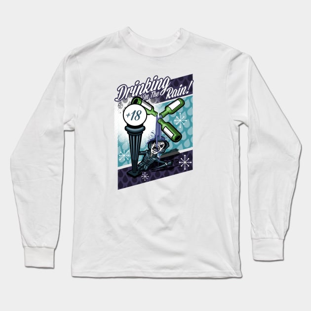 Drinking in the rain Long Sleeve T-Shirt by heybro